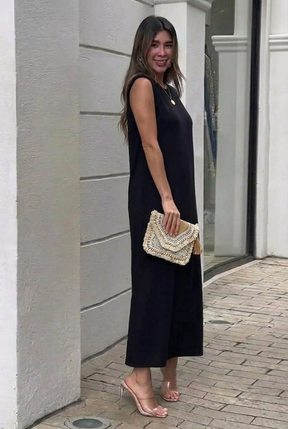 Silvia | Vestido largo fluido antiarrugas