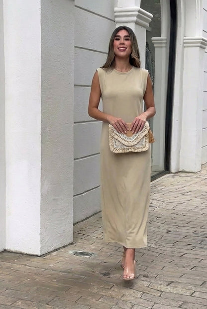Silvia | Vestido largo fluido antiarrugas