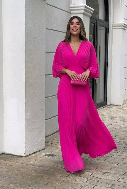 Lucía | Vestido largo plisado elegante