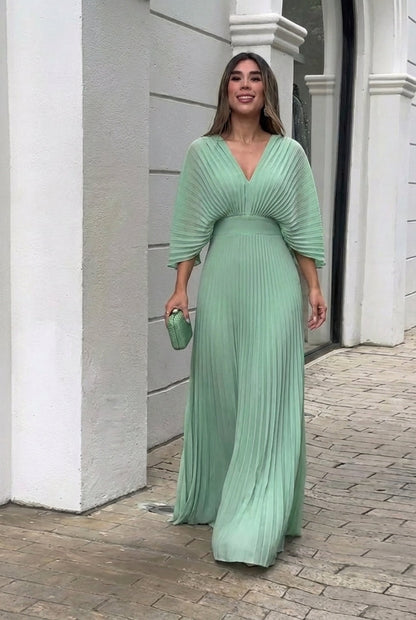 Lucía | Vestido largo plisado elegante