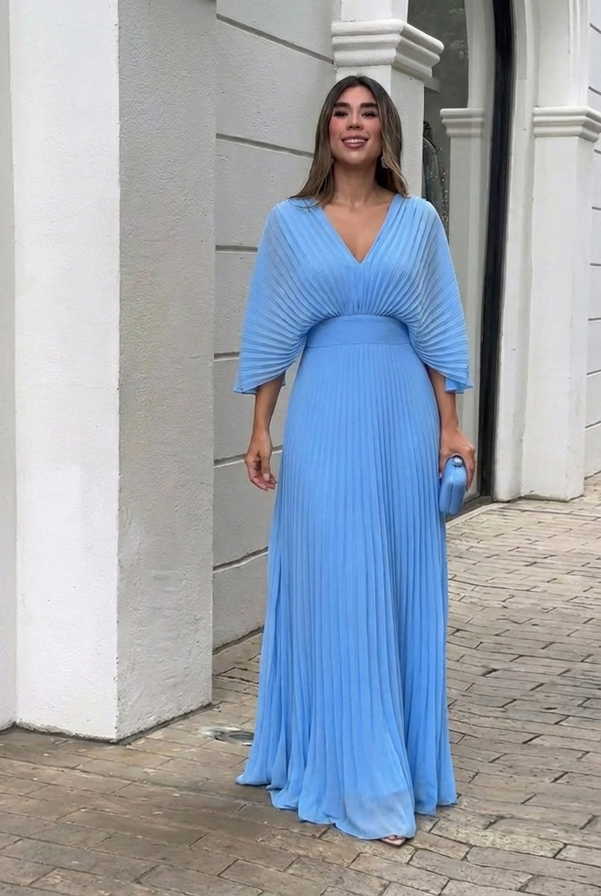 Lucía | Vestido largo plisado elegante