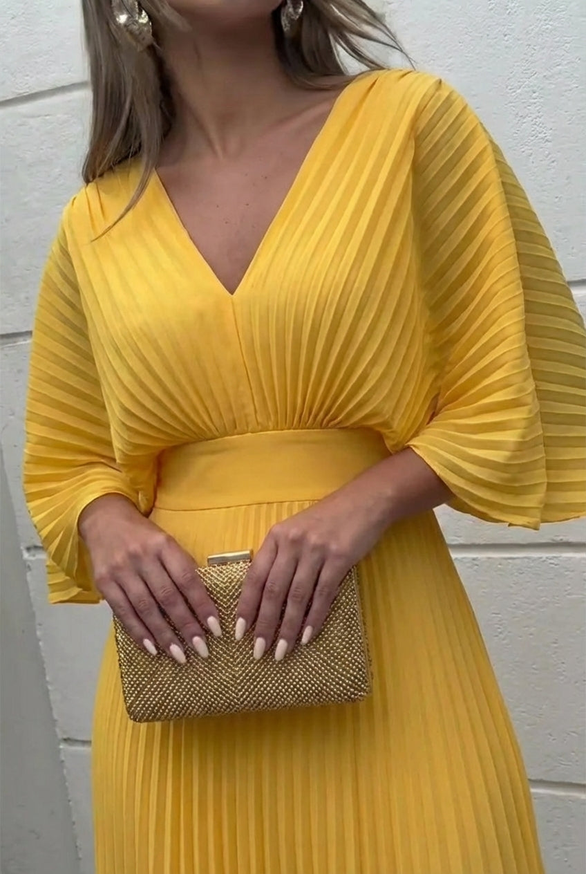 Lucía | Vestido largo plisado elegante