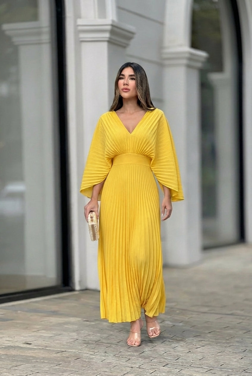 Lucía | Vestido largo plisado elegante