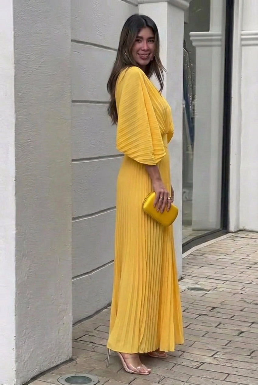 Lucía | Vestido largo plisado elegante